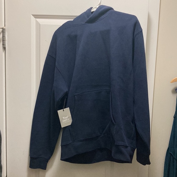 TNA Sweaters - TNA Cozy Fleece Perfect Hoodie -Navy Blue